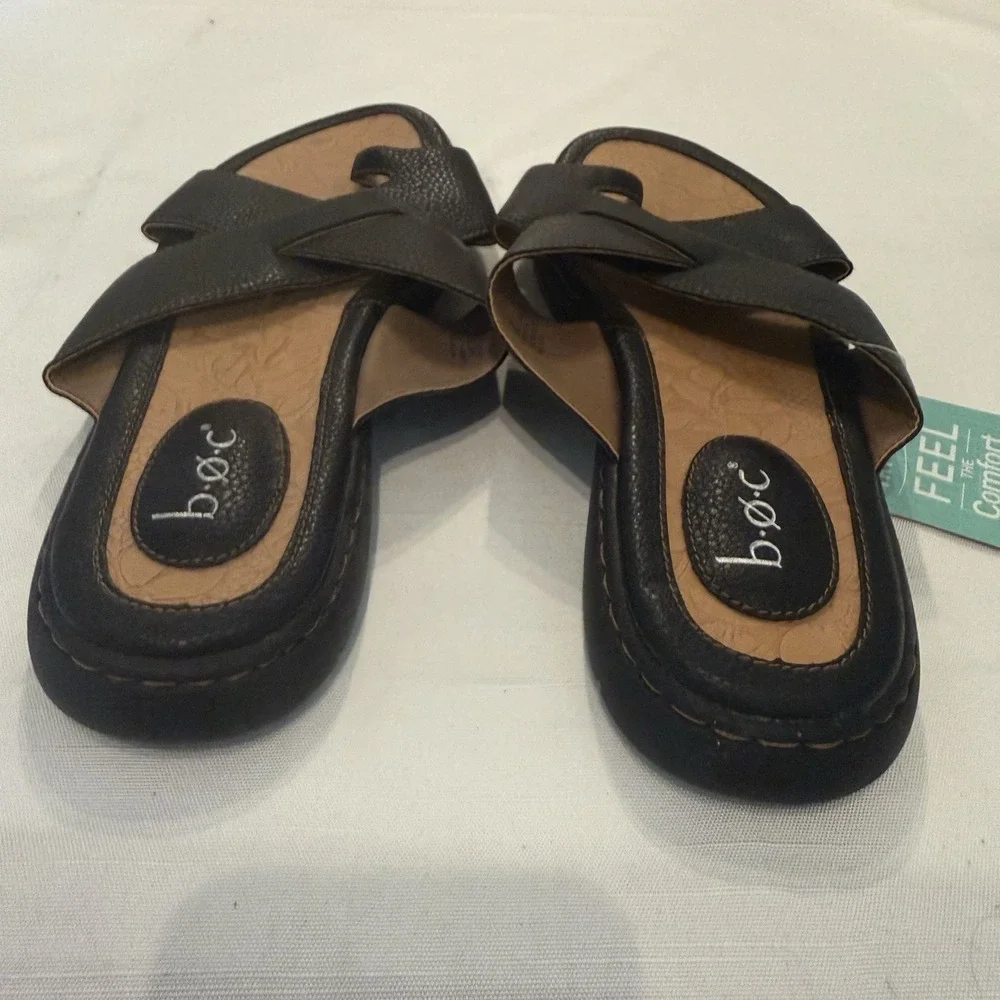 B.O.C. Born Concept Laurina Toe Loop Thong Sandal Women's 10M Black Boho Western